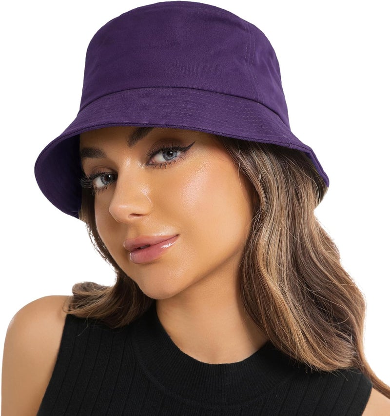 Wheebo Solid Color Bucket Hat for Women Summer Beach Fishmen Hat for Lady Adult Unisex Cotton Cap…… - Image 1